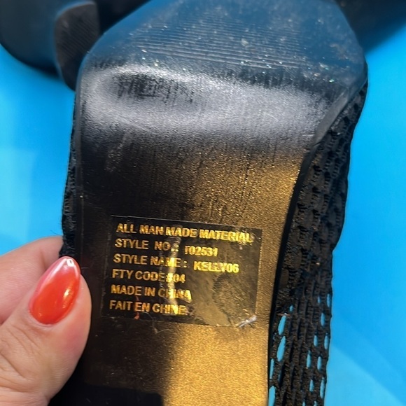 Beytoots! Women’s heels, net style, 8.5. Black silver design black mini gems - Picture 9 of 10